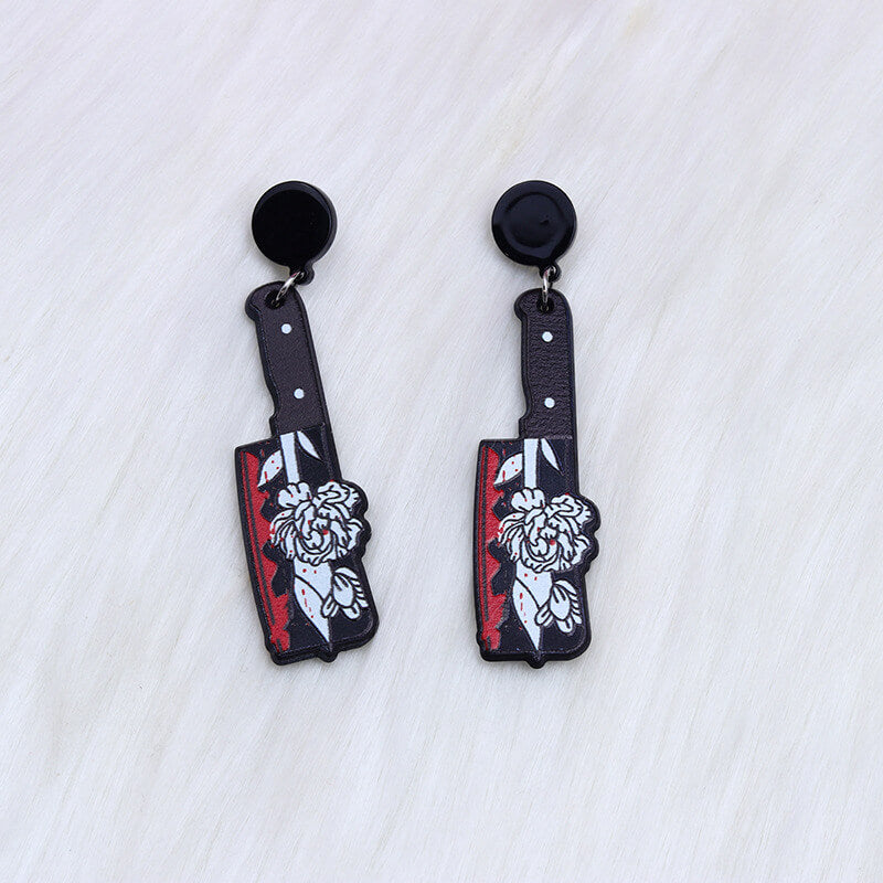 Halloween Acrylic Knife Dangle Earrings