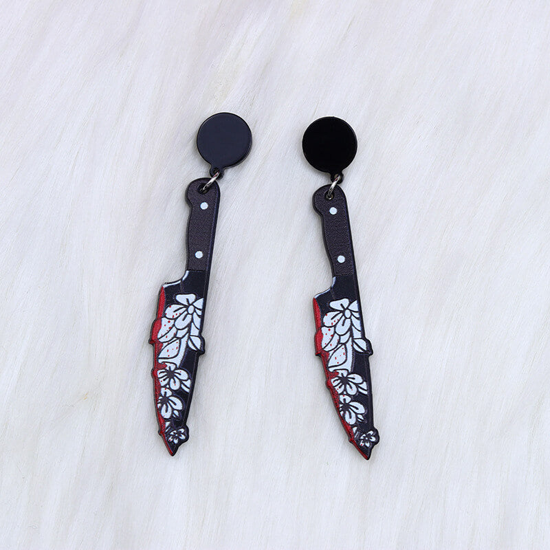 Halloween Acrylic Knife Dangle Earrings