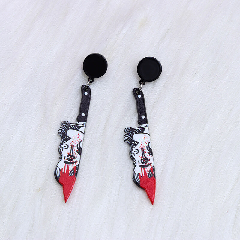 Halloween Acrylic Knife Dangle Earrings