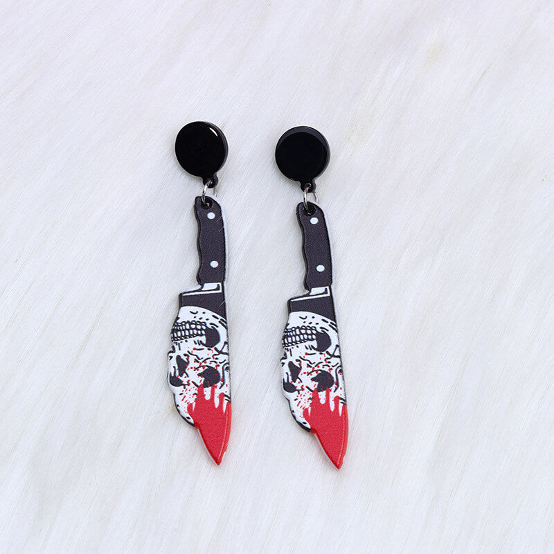 Halloween Acrylic Knife Dangle Earrings