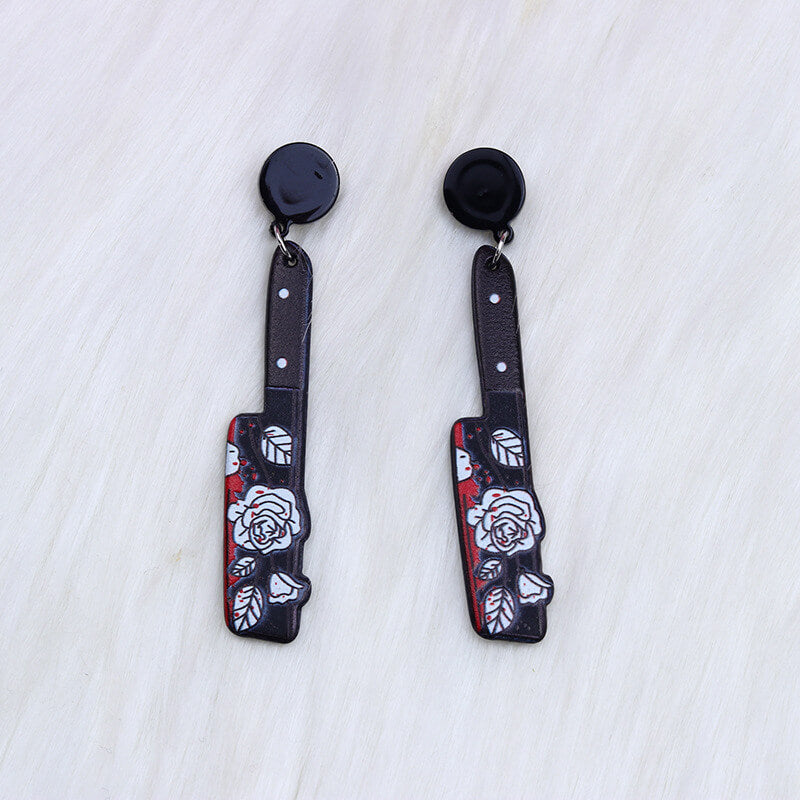 Halloween Acrylic Knife Dangle Earrings