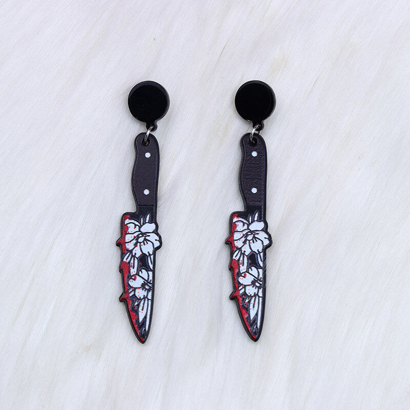 Halloween Acrylic Knife Dangle Earrings