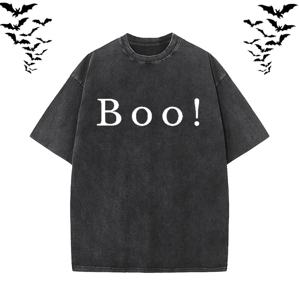  Halloween Boo Vintage Washed T-shirt Vest Top | Gthic.com