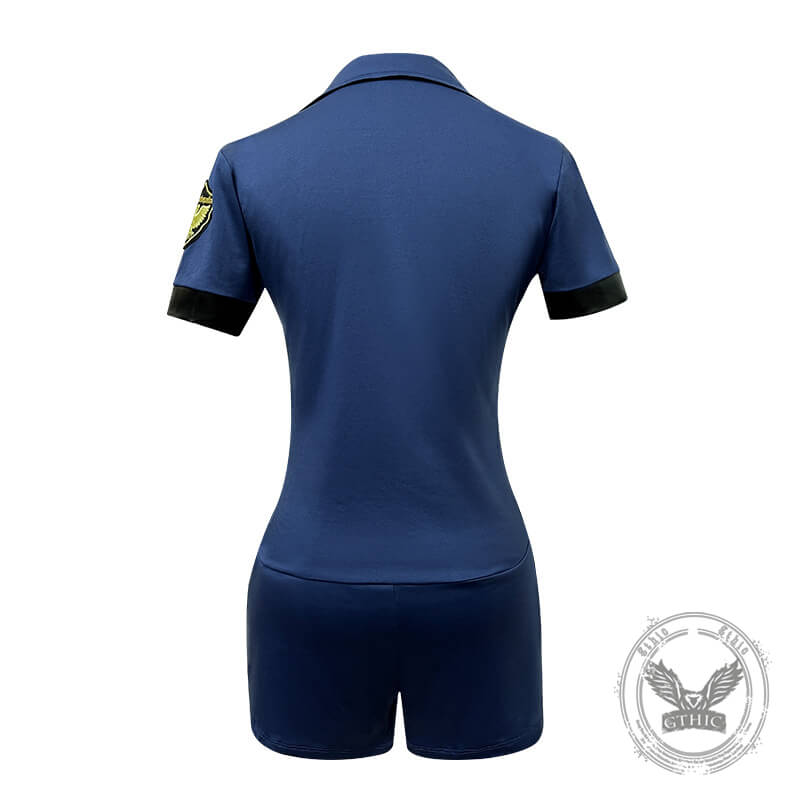 Halloween Cosplay Police Woman Zipper Uniform Set