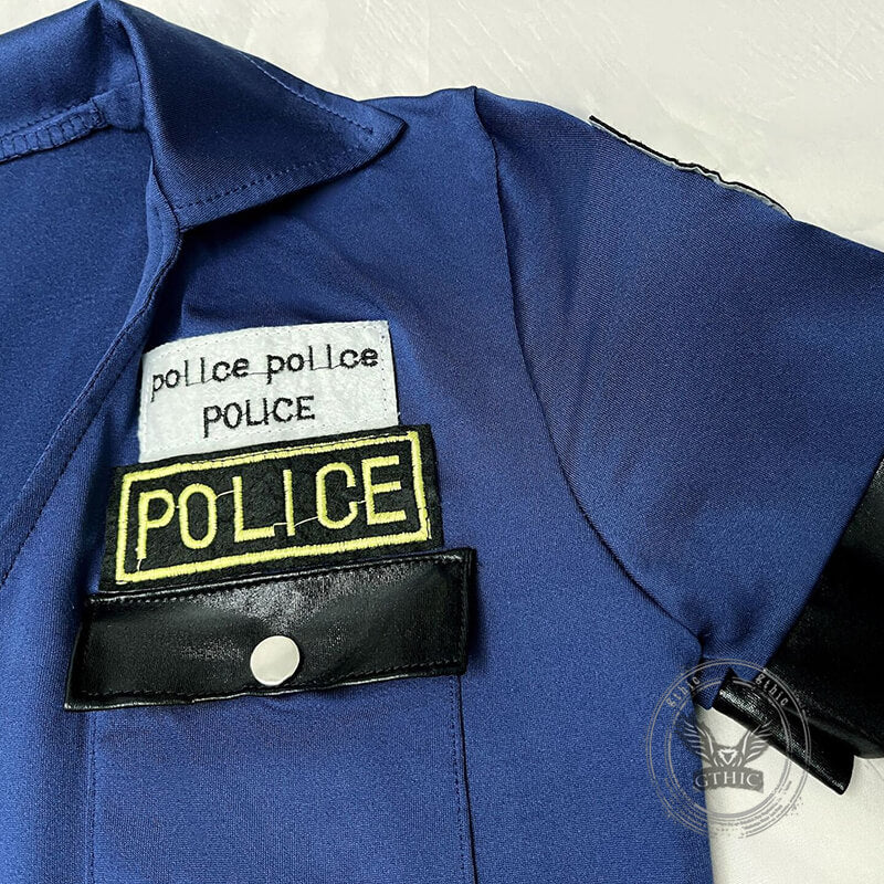 Halloween Cosplay Police Woman Zipper Uniform Set