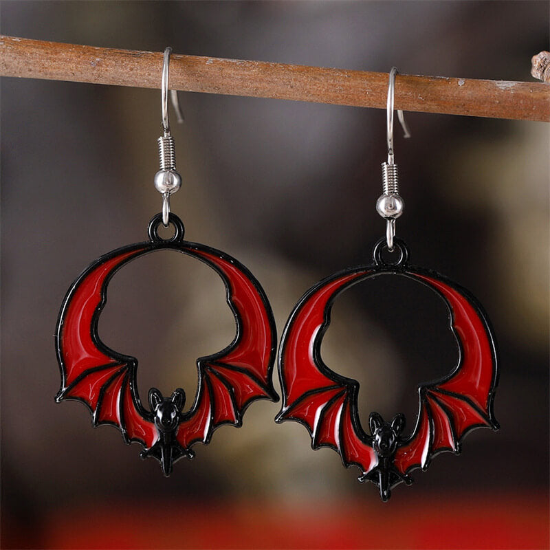 Halloween Dark Bat Zinc Alloy Earrings 03 | Gthic.com