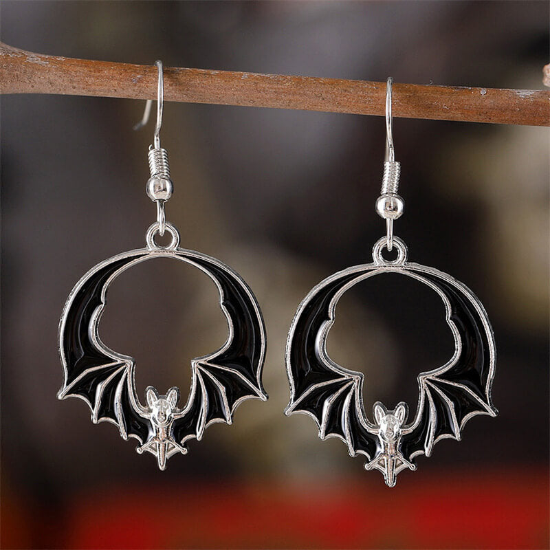 Pendientes acrílicos de calavera con mueca de Halloween