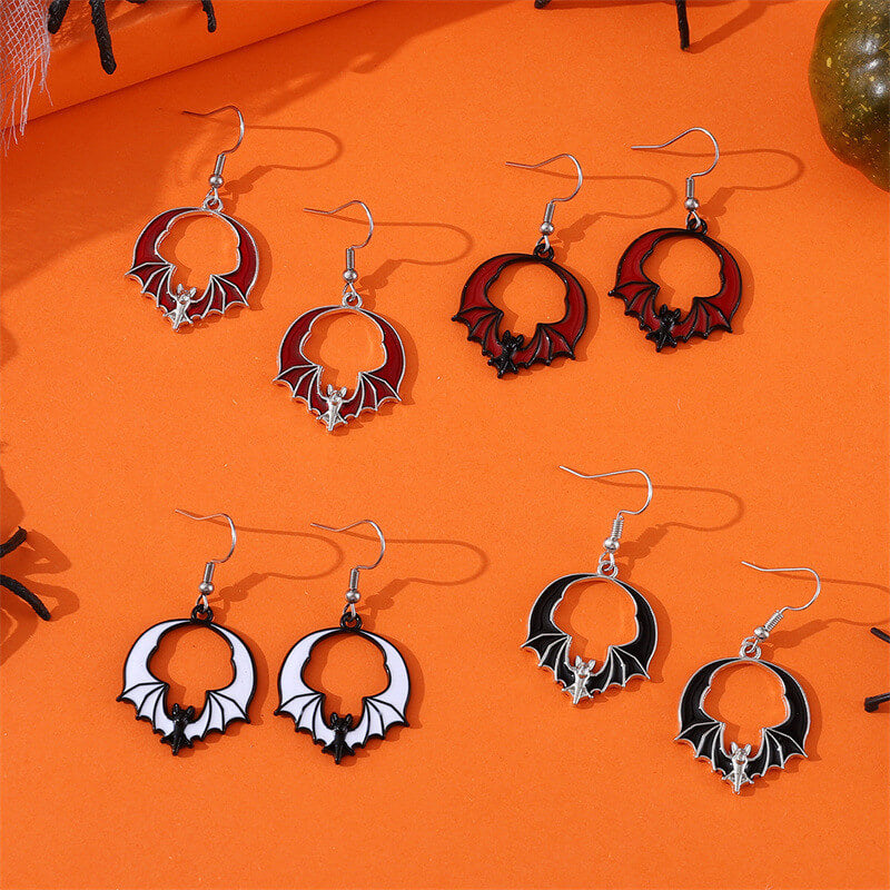 Halloween Dark Bat Zinc Alloy Earrings