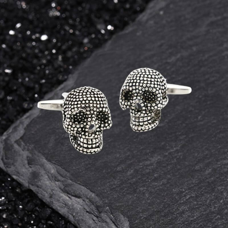 Halloween Dense Skull Copper Cufflinks | Gthic.com