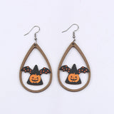 Halloween Element Drip Wood Dangle Earrings