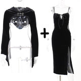 Halloween Flare Sleeve Hooded Dress Set | Gthic.com