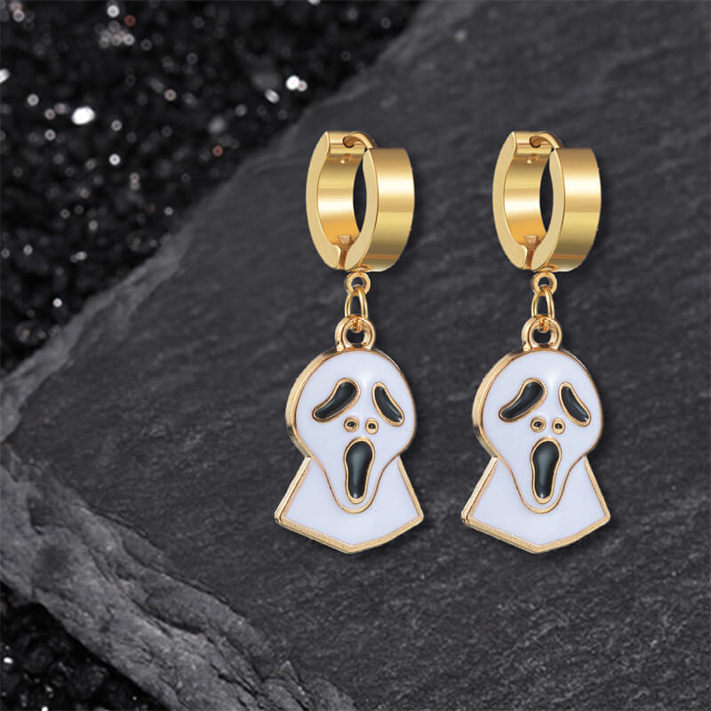 Halloween Ghost Pumpkin Stainless Steel Earrings