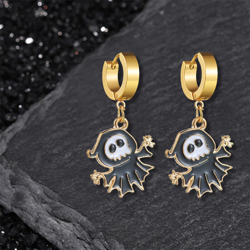 Pendientes acrílicos con estampado rojo de Halloween