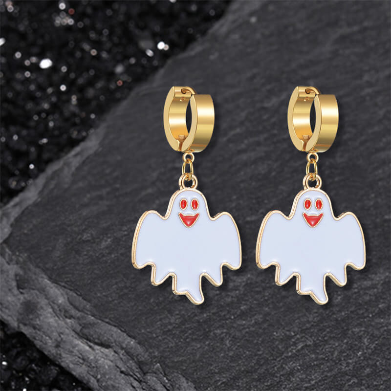 Pendientes acrílicos con estampado rojo de Halloween