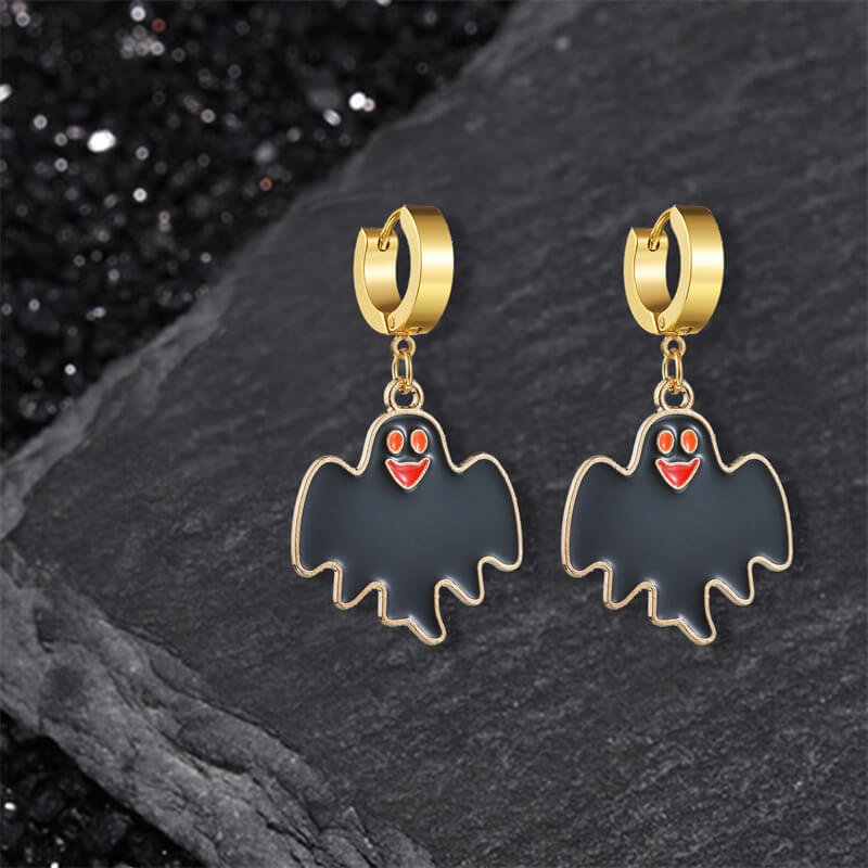 Pendientes acrílicos con estampado rojo de Halloween