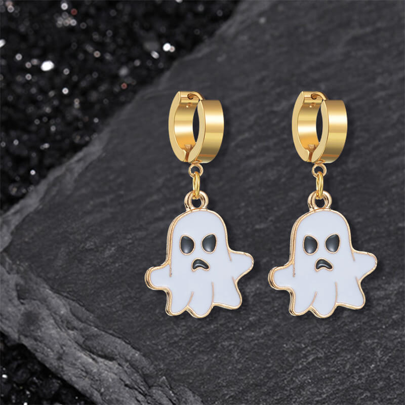 Pendientes acrílicos con estampado rojo de Halloween