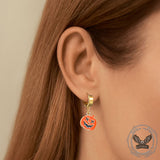 Halloween Ghost Pumpkin Stainless Steel Earrings 02 | Gthic.com