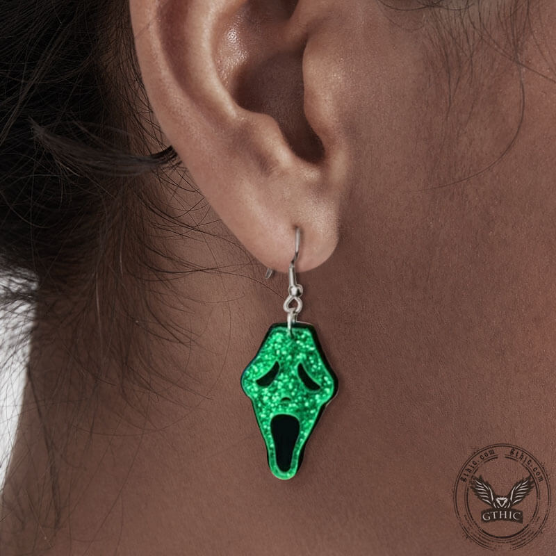 Halloween Grimace Skull Acrylic Earrings