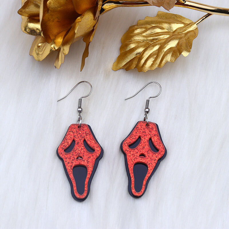 Halloween Grimace Skull Acrylic Earrings | Gthic.com