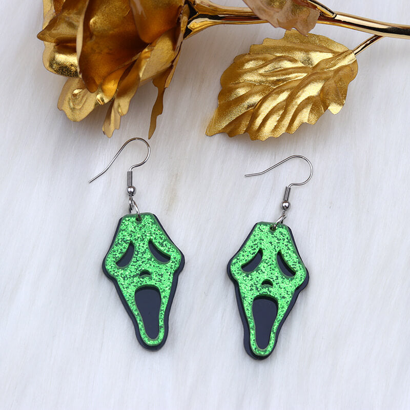 Halloween Grimace Skull Acrylic Earrings | Gthic.com