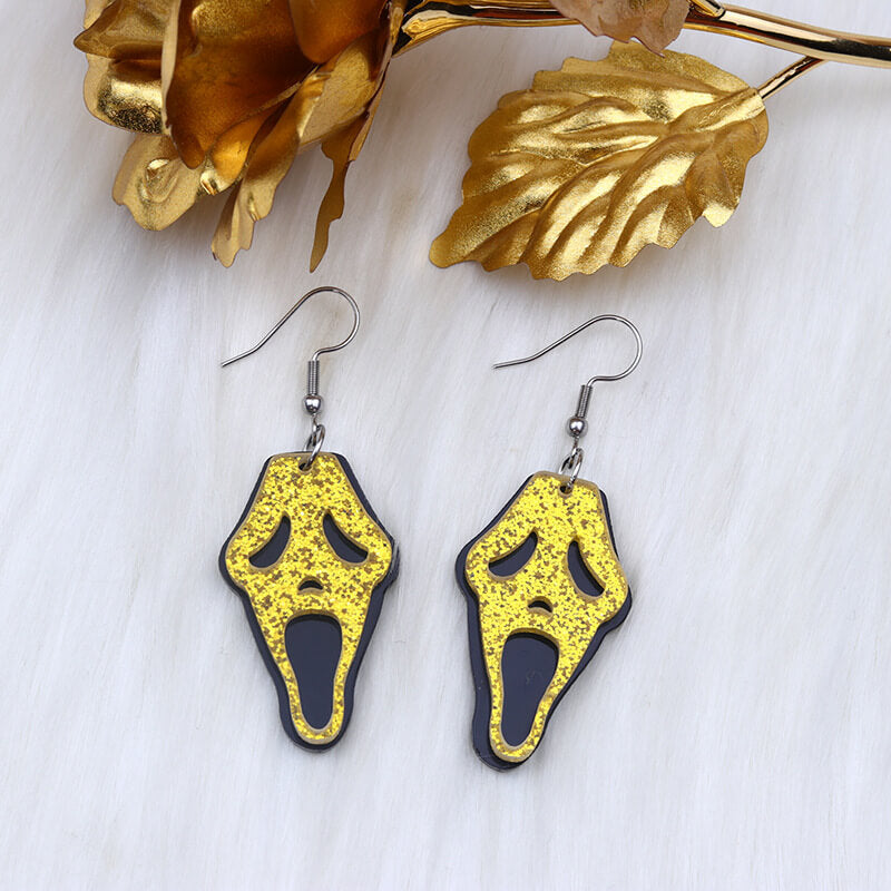 Halloween Grimace Skull Acrylic Earrings | Gthic.com