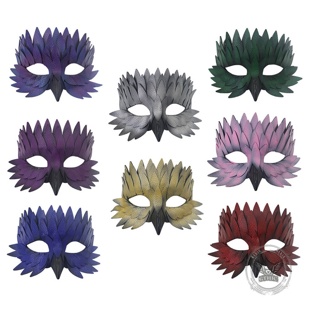 Halloween Half-Face Eagle-Beak Feather Mask | Gthic.com