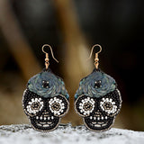 Halloween Hat Ghost Pumpkin Bat Rice Bead Earrings