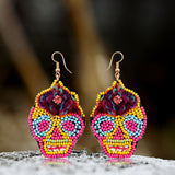 Halloween Hat Ghost Pumpkin Bat Rice Bead Earrings