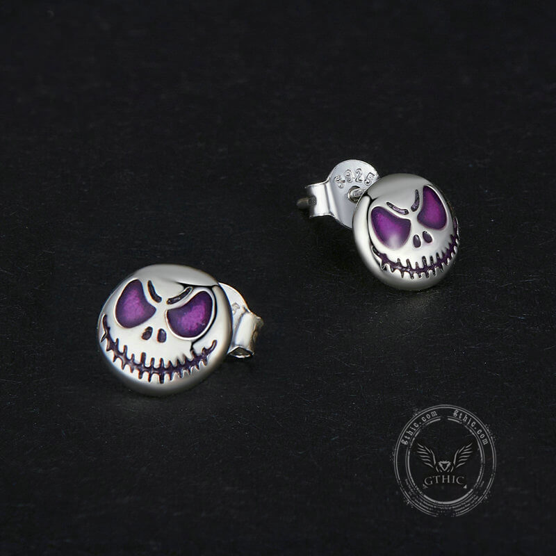 Halloween Luminous Ghost Sterling Silver Stud Earrings | Gthic.com