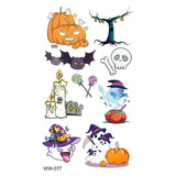 Halloween Pumpkin Skull Ghost Temporary Tattoo Stickers 02 | Gthic.com