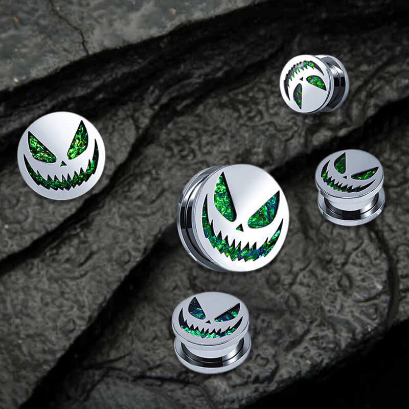 Halloween Pumpkin Stainless Steel Ear Gauges