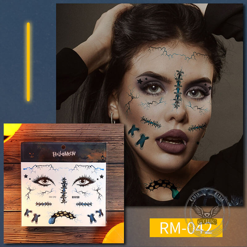 Halloween Realistic Horror Scar Temporary Tattoo Stickers