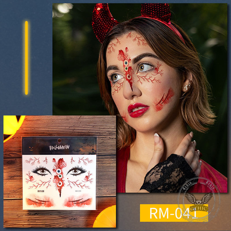Halloween Realistic Horror Scar Temporary Tattoo Stickers