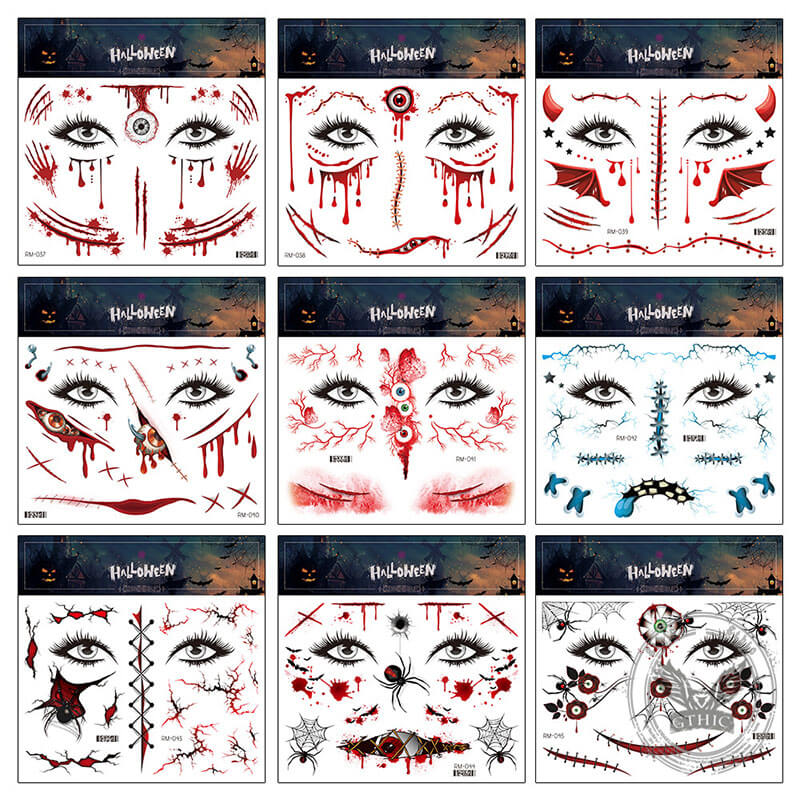 Halloween Realistic Horror Scar Temporary Tattoo Stickers | Gthic.com