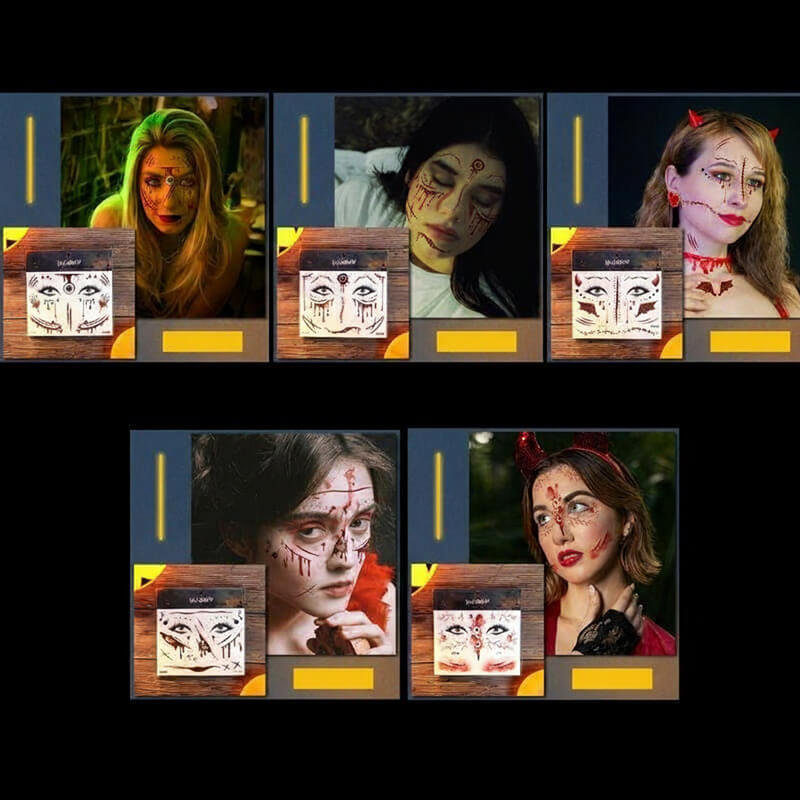 Halloween Realistic Horror Scar Temporary Tattoo Stickers