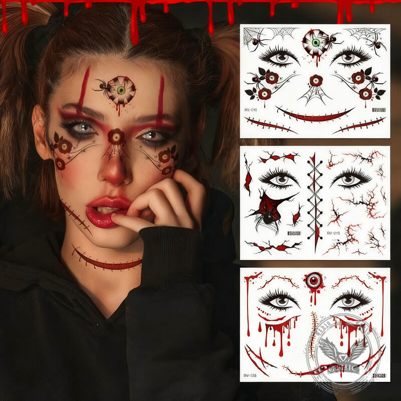 Halloween Realistic Horror Scar Temporary Tattoo Stickers | Gthic.com