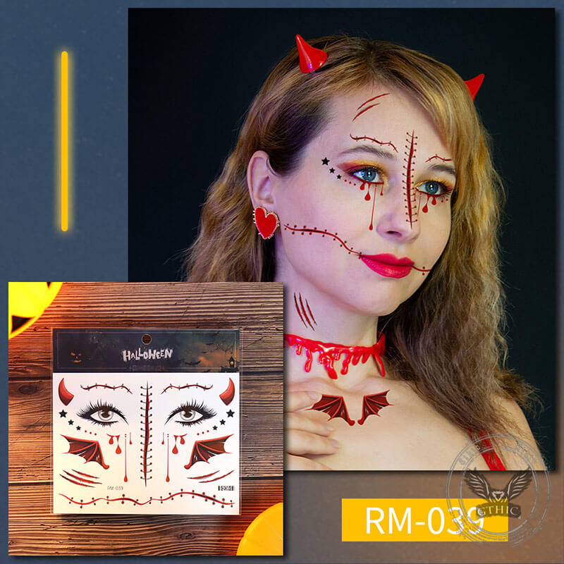 Halloween Realistic Horror Scar Temporary Tattoo Stickers