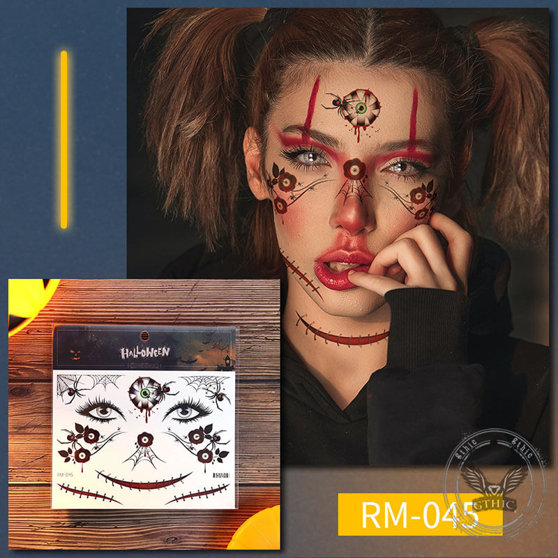 Halloween Realistic Horror Scar Temporary Tattoo Stickers