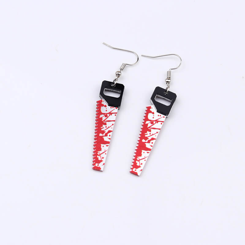 Halloween Red Print Acrylic Earrings | Gthic.com