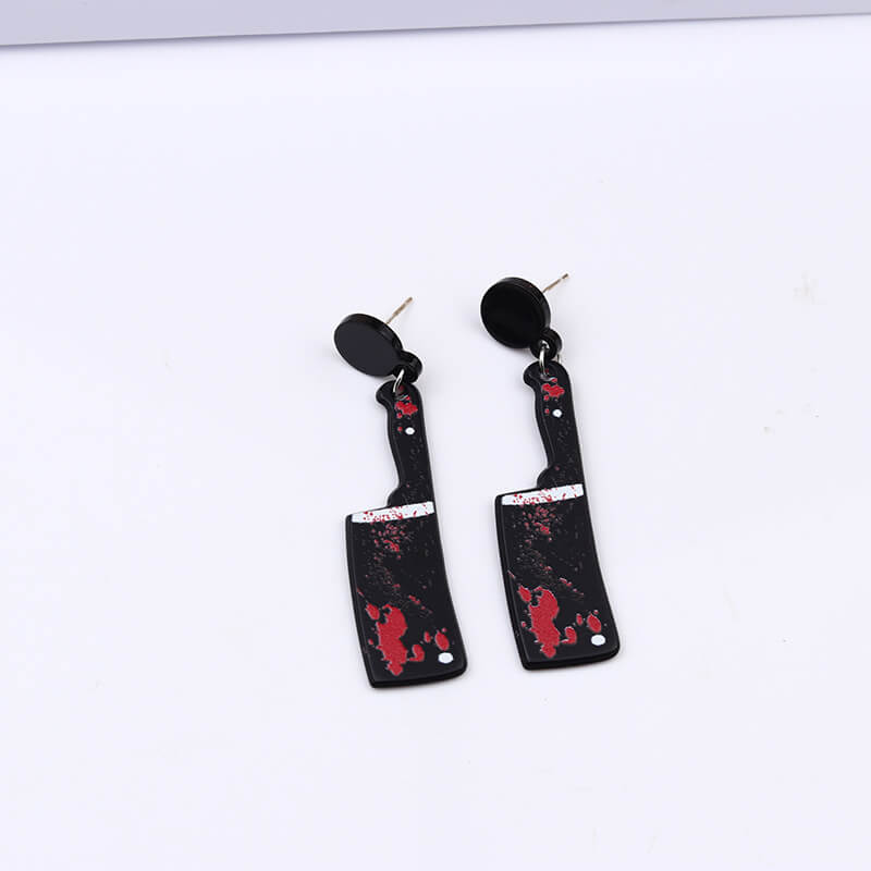 Halloween Red Print Acrylic Earrings | Gthic.com