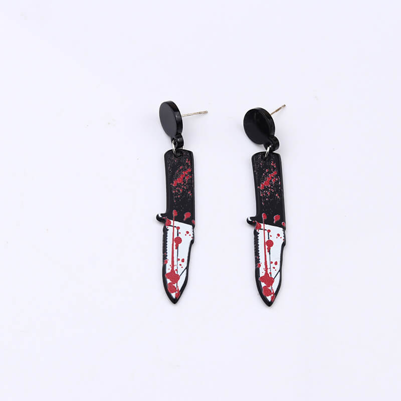 Halloween Red Print Acrylic Earrings | Gthic.com