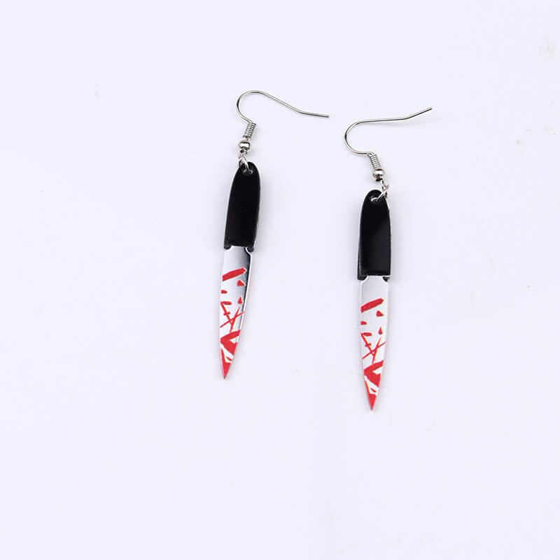 Halloween Red Print Acrylic Earrings | Gthic.com