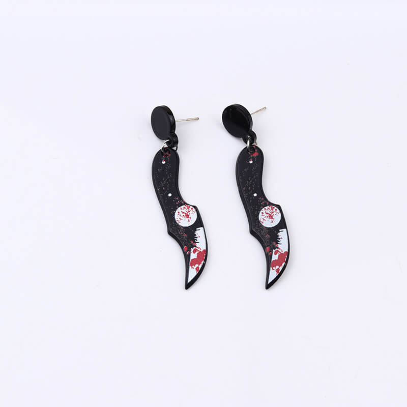 Halloween Red Print Acrylic Earrings | Gthic.com