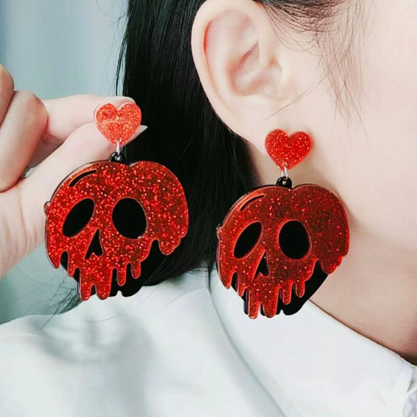 Halloween Skull Design Acrylic Earrings