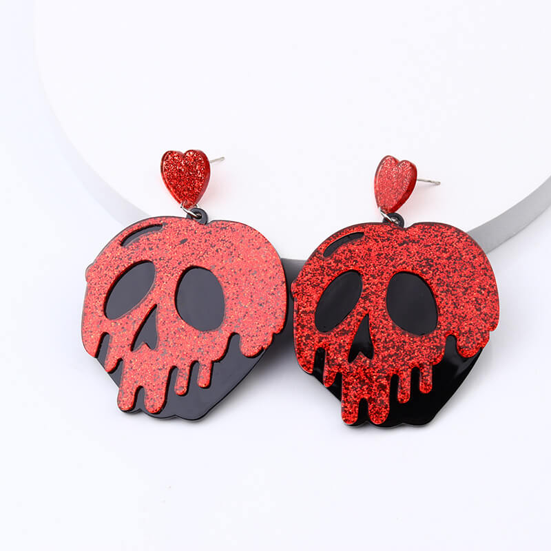 Halloween Skull Design Acrylic Earrings | Gthic.com