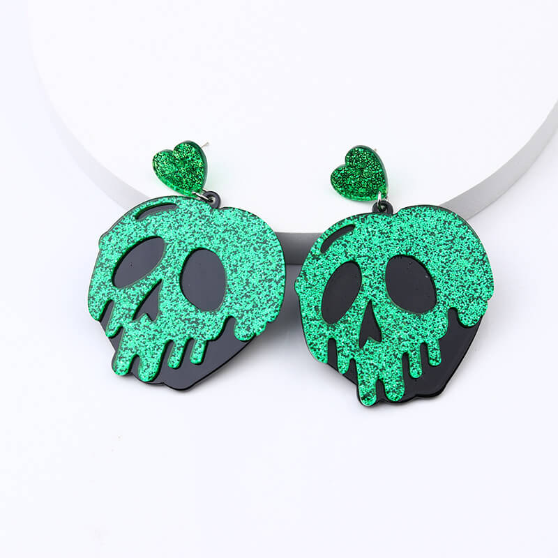 Halloween Skull Design Acrylic Earrings | Gthic.com