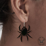 Pendientes acrílicos con diseño de araña de Halloween