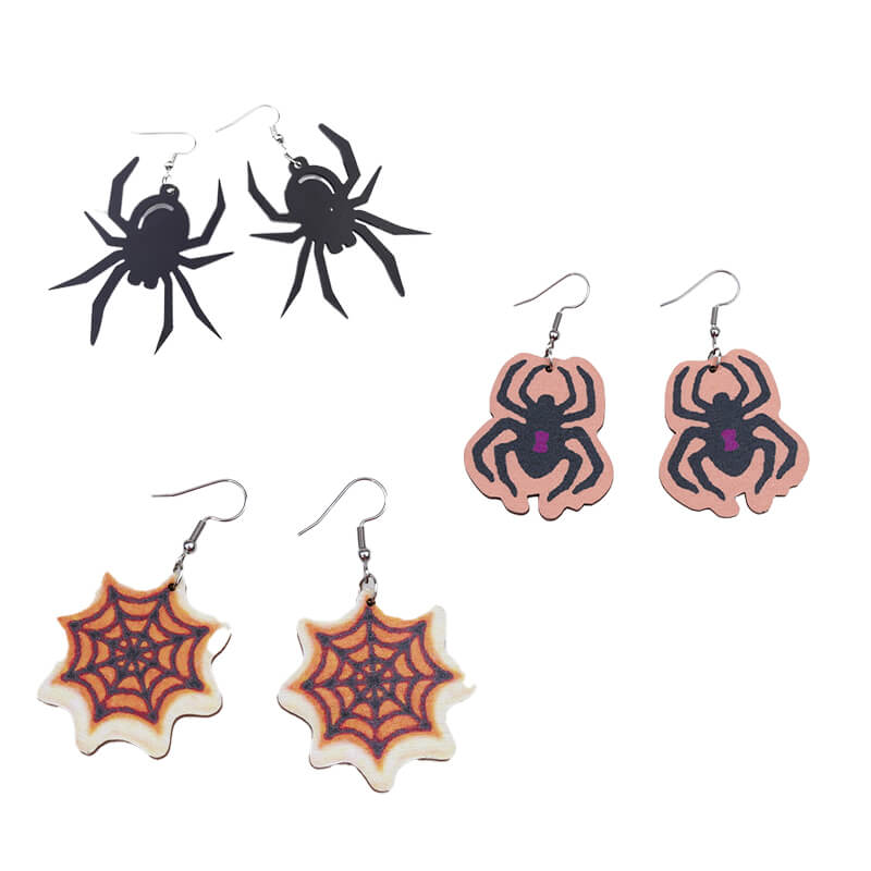 Halloween Spider Design Acrylic Earrings | Gthic.com