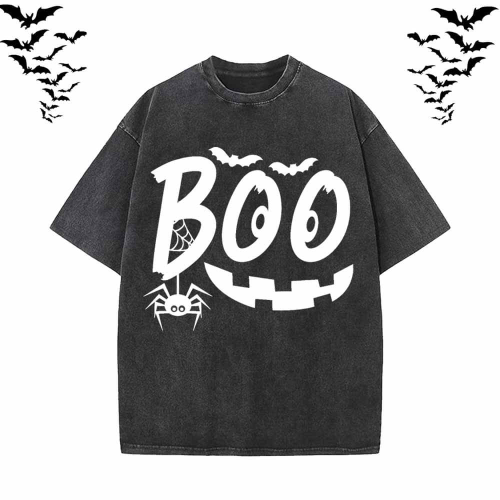 Halloween Spooky Boo Vintage Washed T-shirt Vest Top | Gthic.com