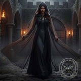 Halloween Witch Cosplay Mesh Long Hooded Cloak 02 | Gthic.com